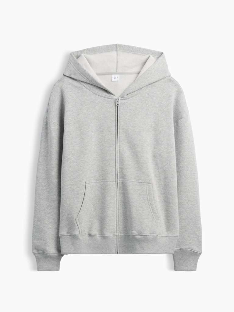 Oversized Fleece Zip Hoodie