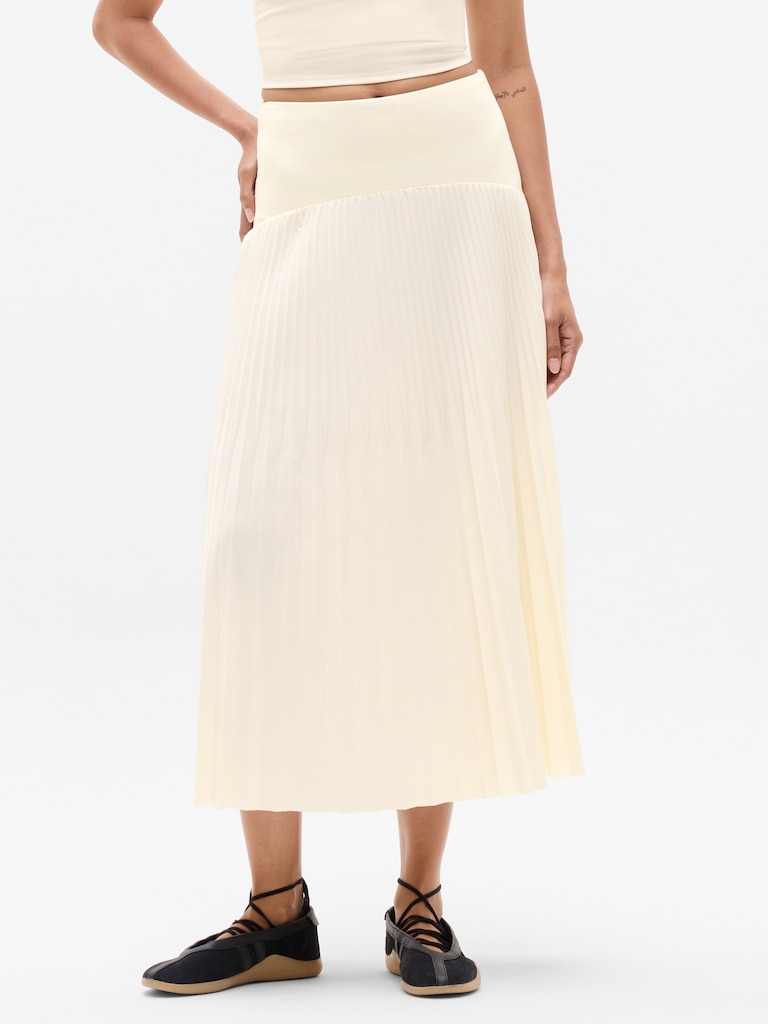 Featherweight Plissé Midi Skirt