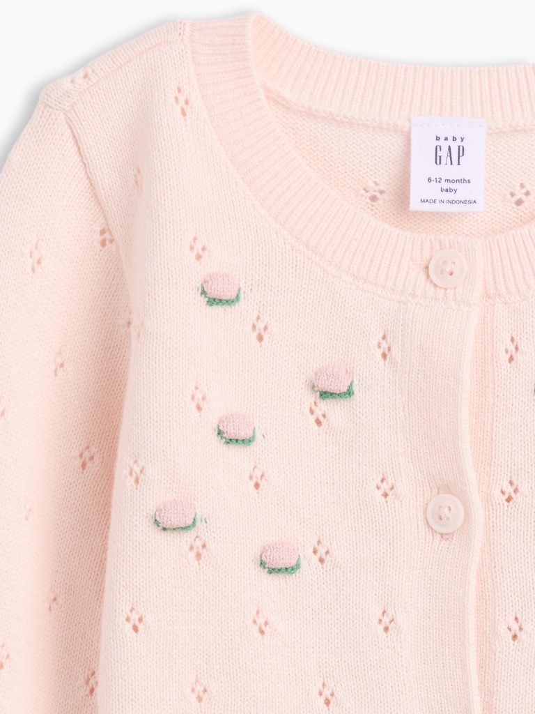 Baby Embroidered Pointelle Sweater Set