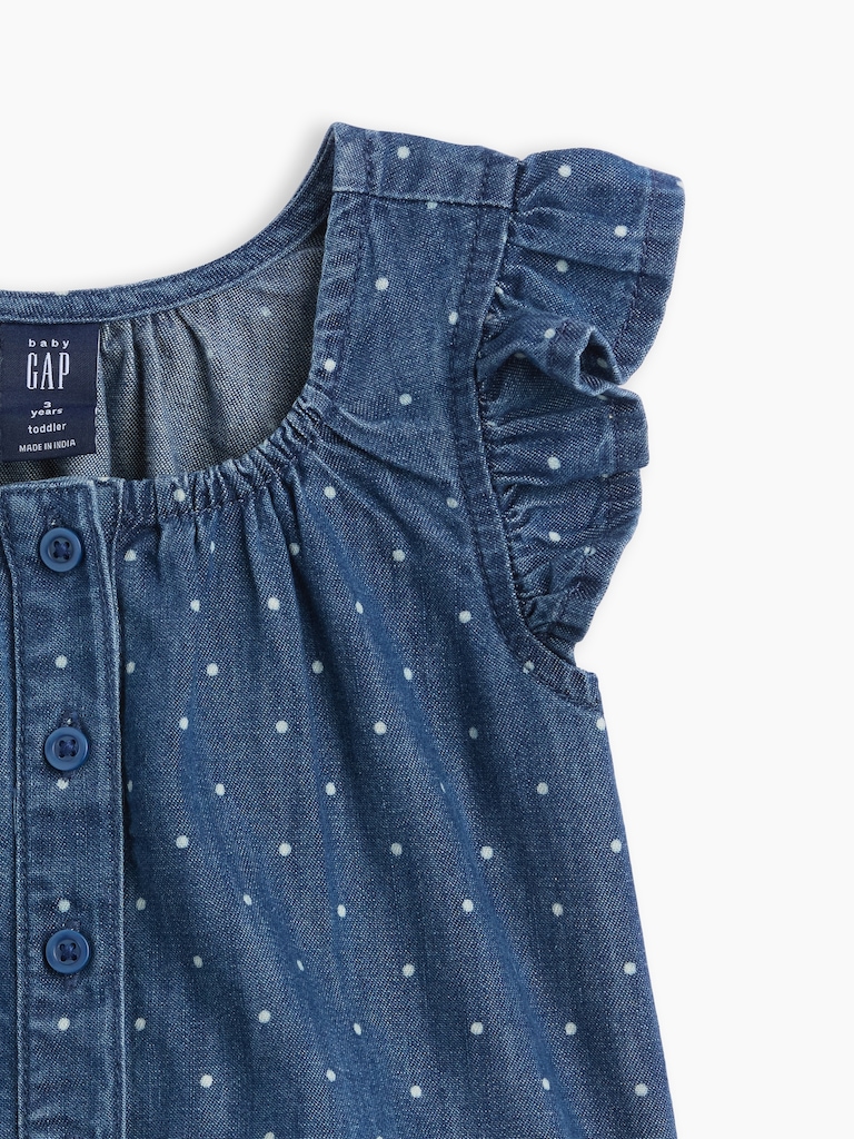 Baby & Toddler Denim Dot Ruffle Outfit Set