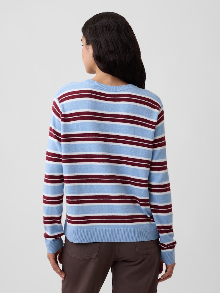 CashSoft Relaxed Stripe Crewneck Sweatshirt