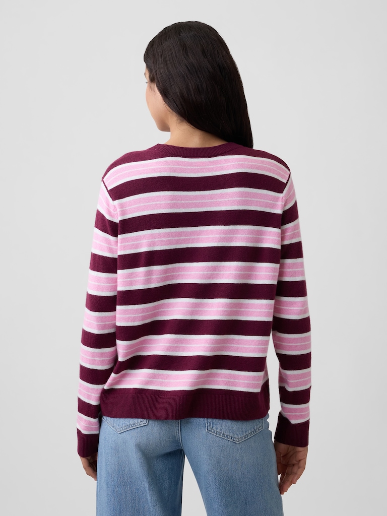 CashSoft Relaxed Stripe Crewneck Sweatshirt