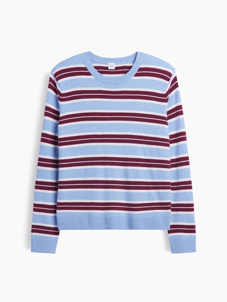 CashSoft Relaxed Stripe Crewneck Sweatshirt