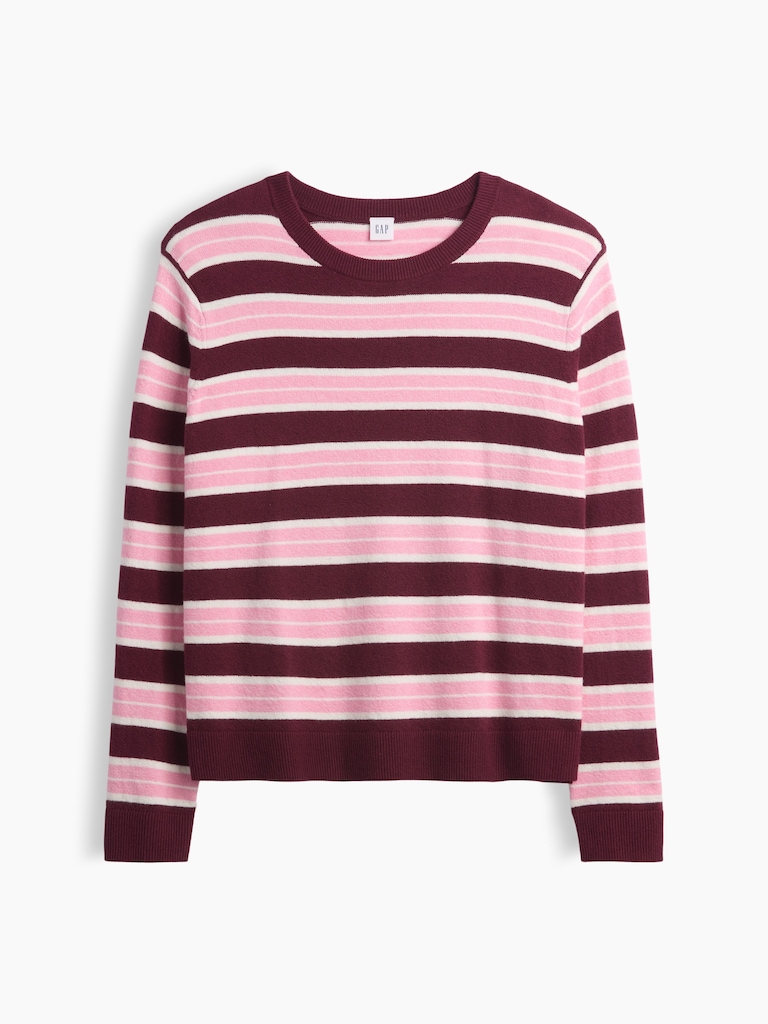 CashSoft Relaxed Stripe Crewneck Sweatshirt
