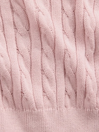 Kids 100% Cotton Cable-Knit Sweater Zip Hoodie