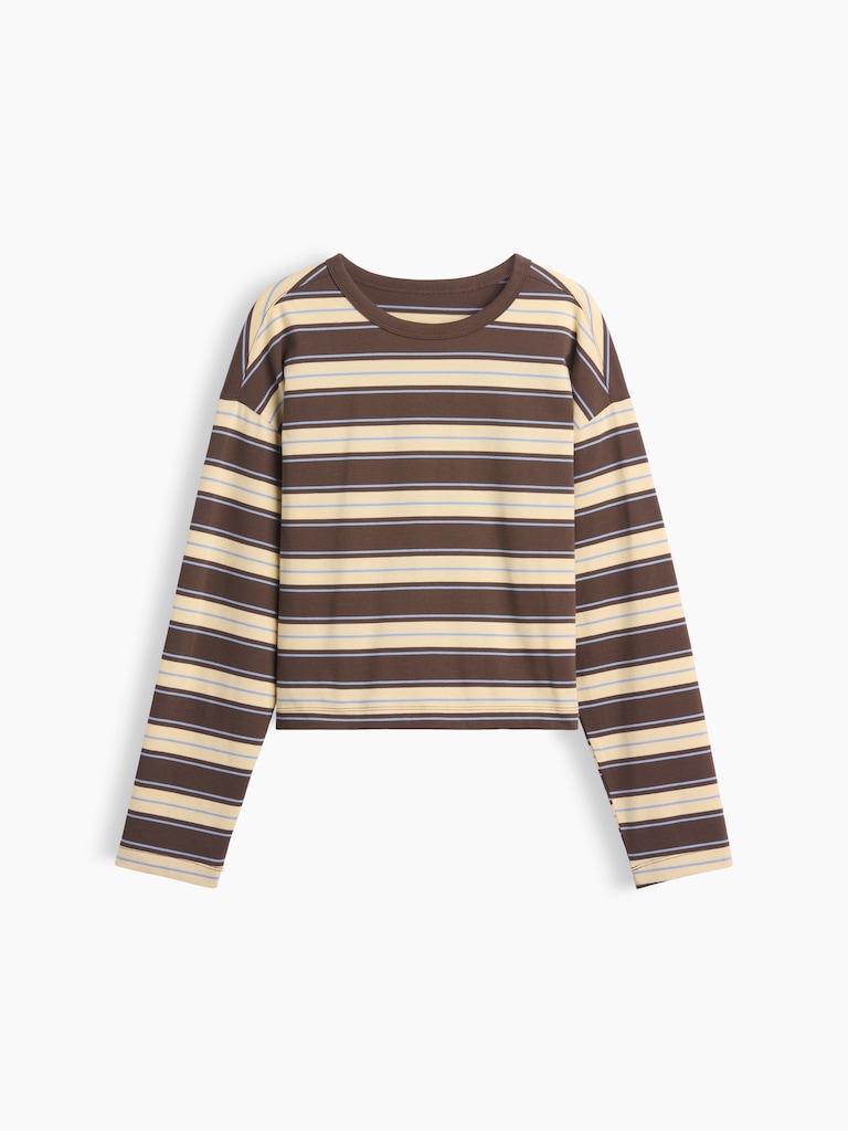 Knit Oversized Crop T-Shirt