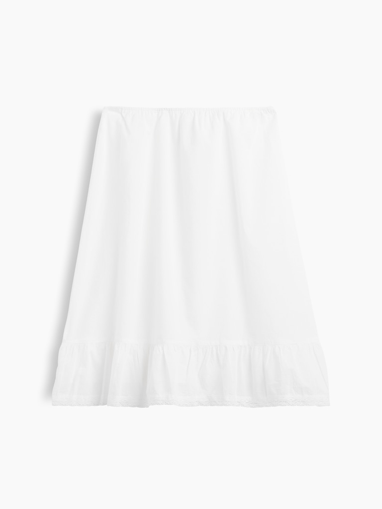 Ruffle-Hem Easy Knee-Length Skirt
