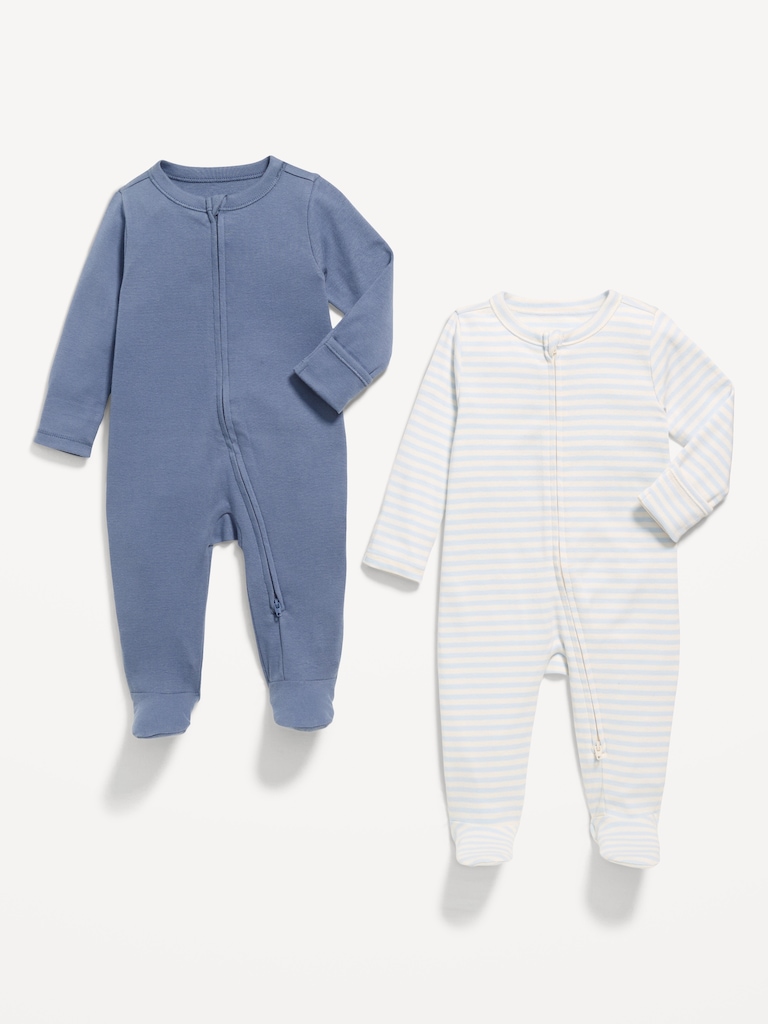 2-Way-Zip Sleep & Play Footed One-Piece 2-Pack for Baby