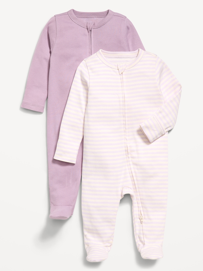 2-Way-Zip Sleep & Play Footed One-Piece 2-Pack for Baby