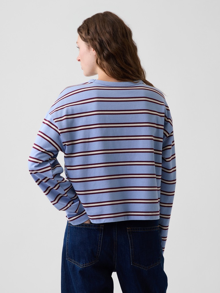Knit Oversized Crop T-Shirt