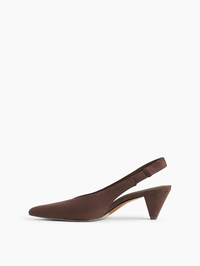 Vegan Suede Slingback Mules