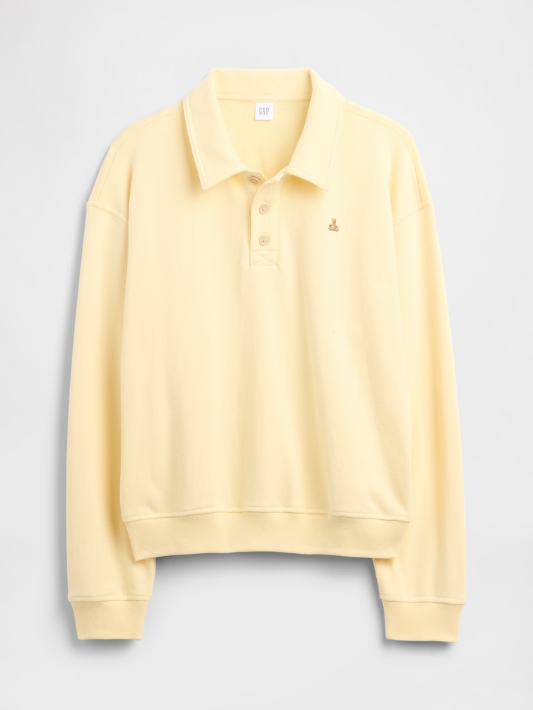 Relaxed Cropped Polo Sweatshirt
