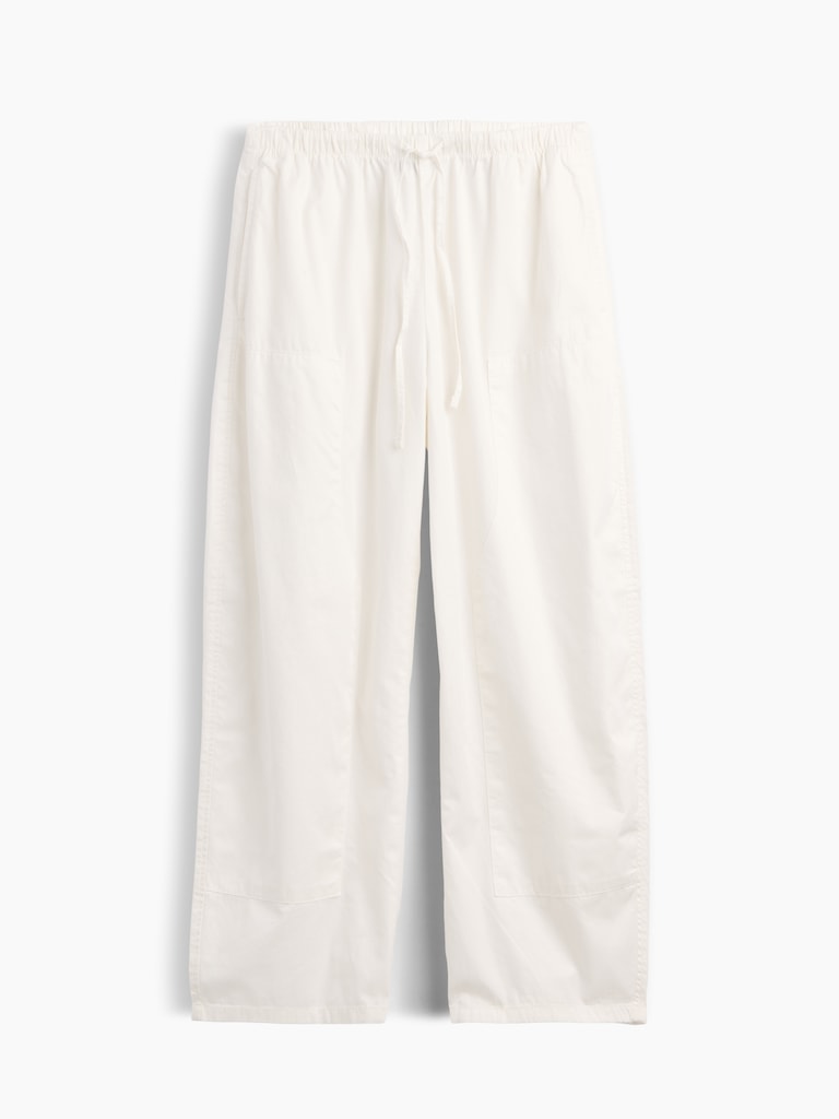 Poplin Easy Double-Knee Barrel Pants