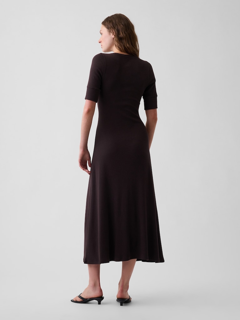 Modern Rib Henley Maxi Dress