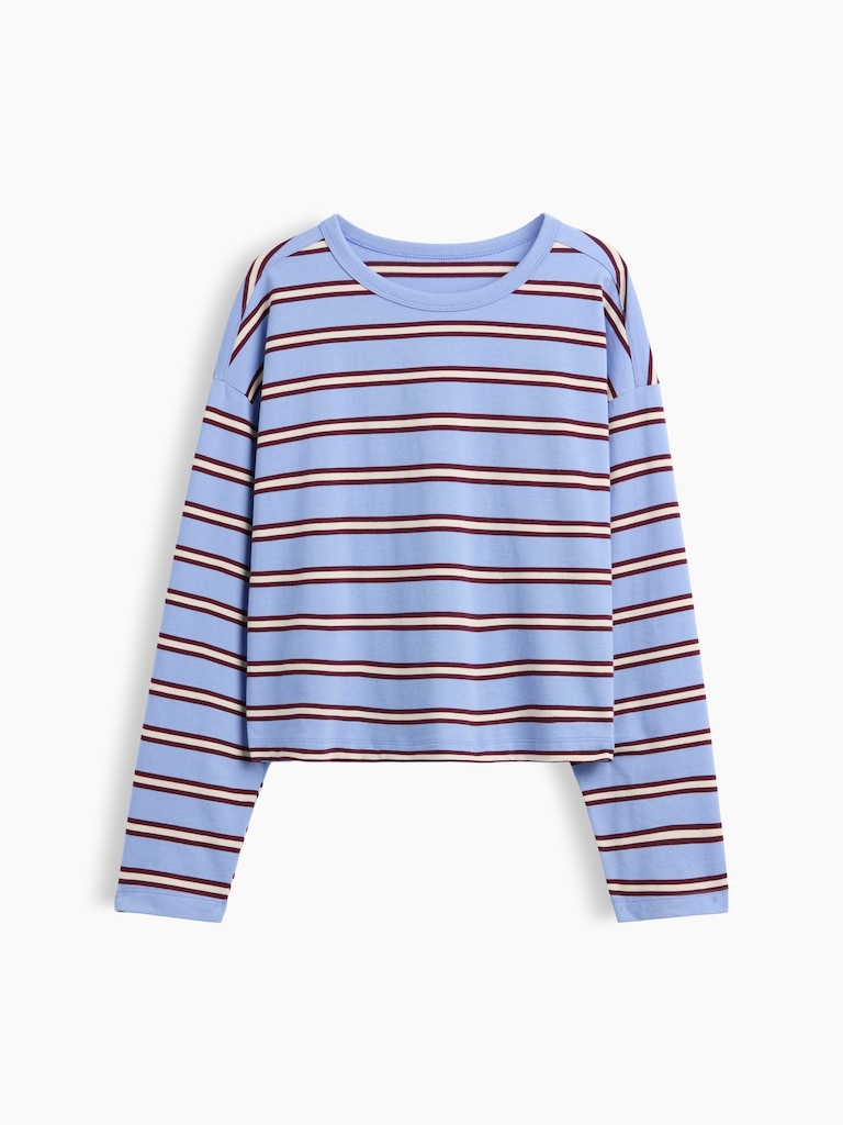 Knit Oversized Crop T-Shirt