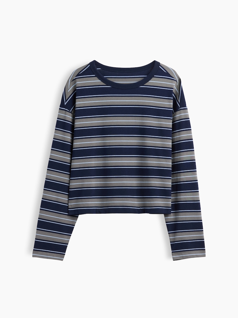 Knit Oversized Crop T-Shirt