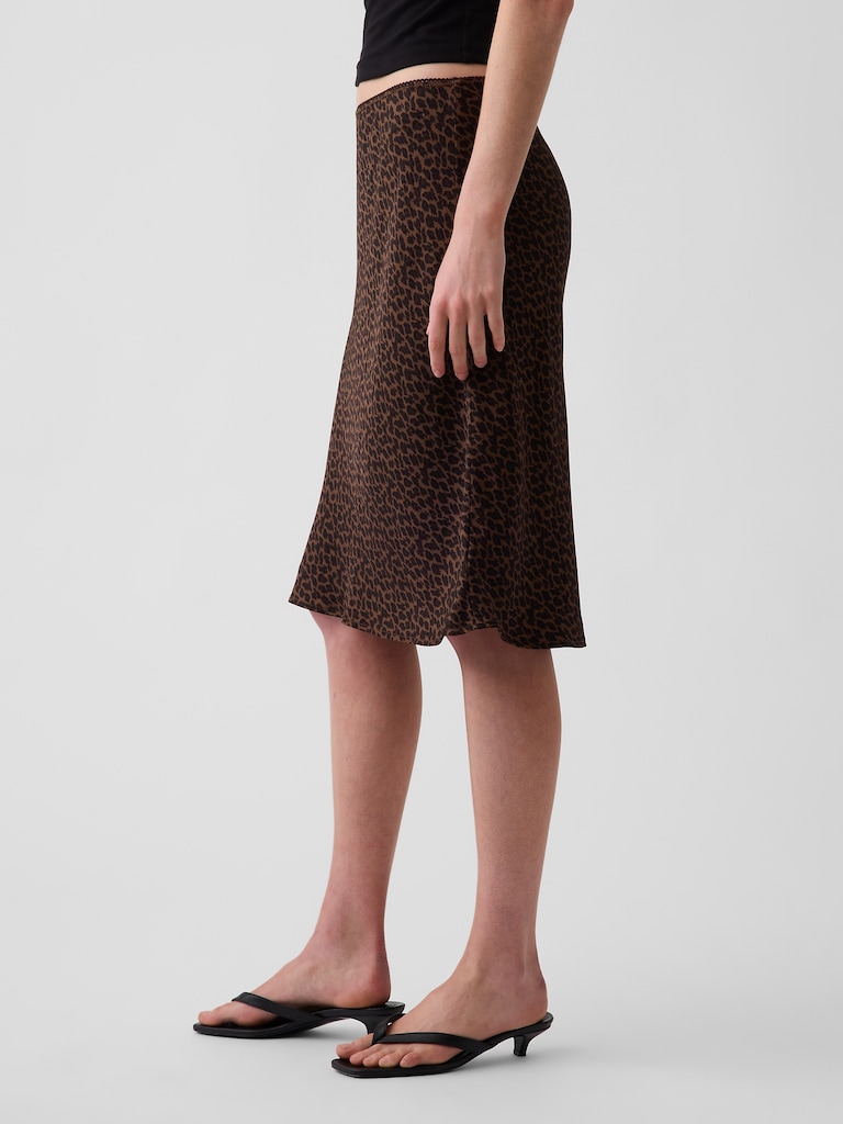 Satin Bias-Cut Skirt