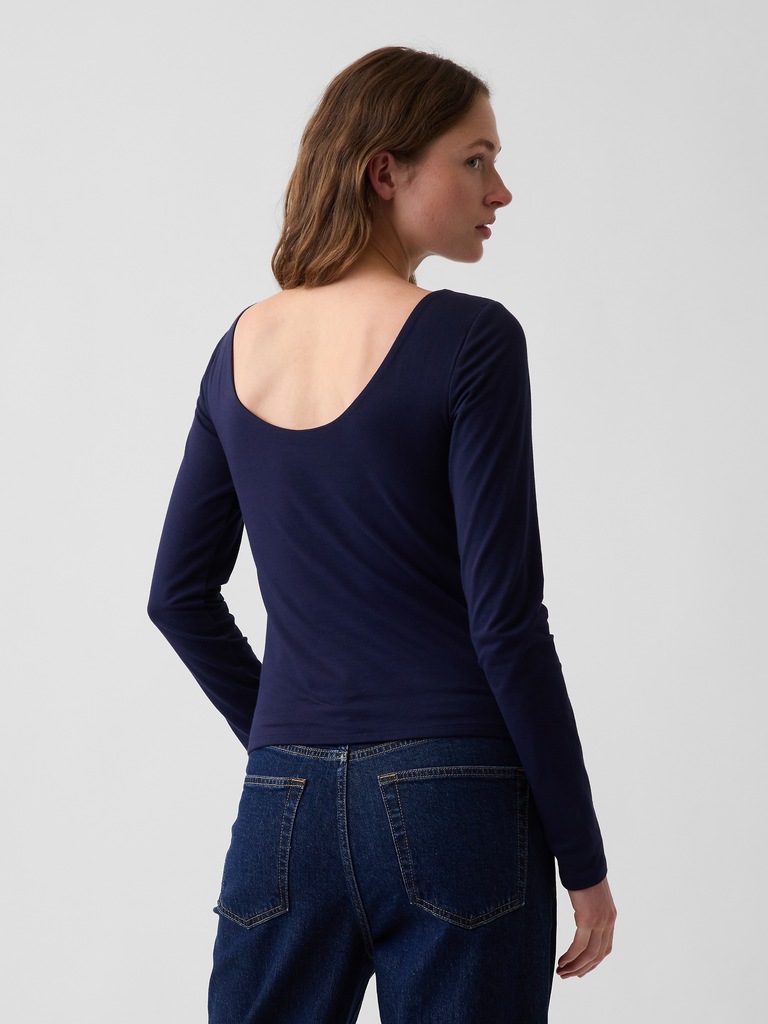 CloseKnit Jersey Scoop-Back T-Shirt