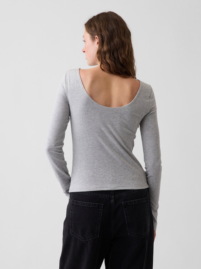 CloseKnit Jersey Scoop-Back T-Shirt