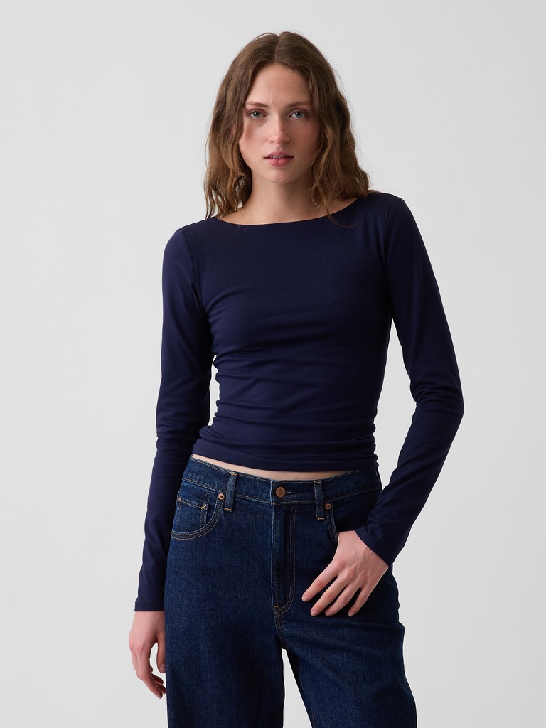 CloseKnit Jersey Scoop-Back T-Shirt