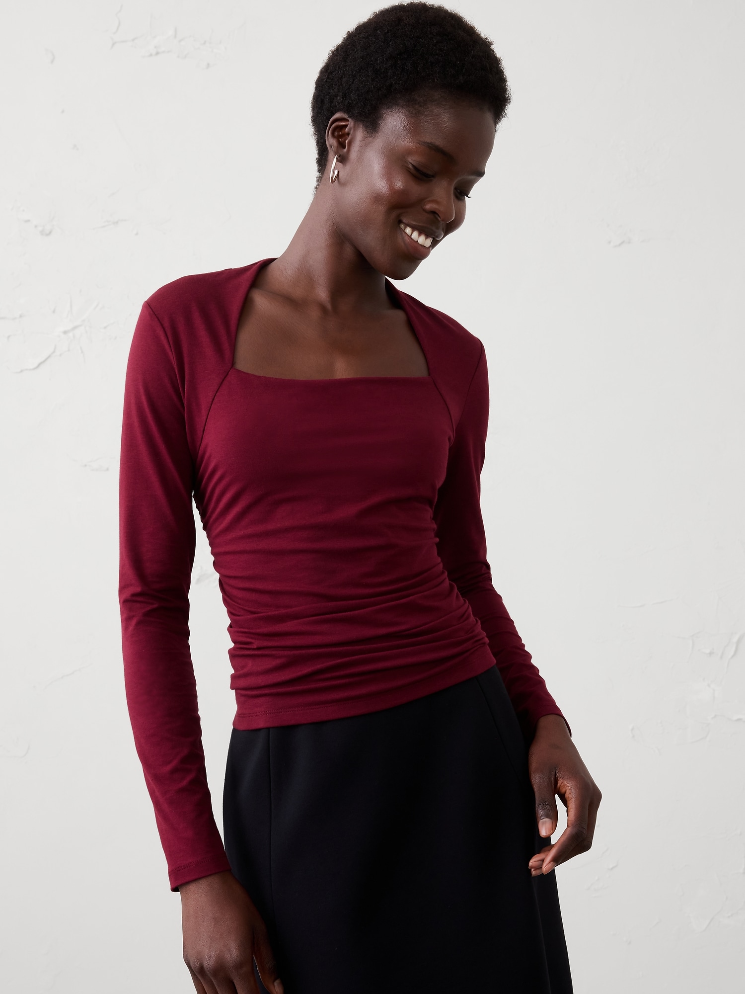 Soft Stretch Square-Neck Top | Banana Republic Factory