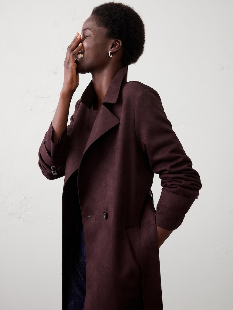 Vegan Suede Long Coat