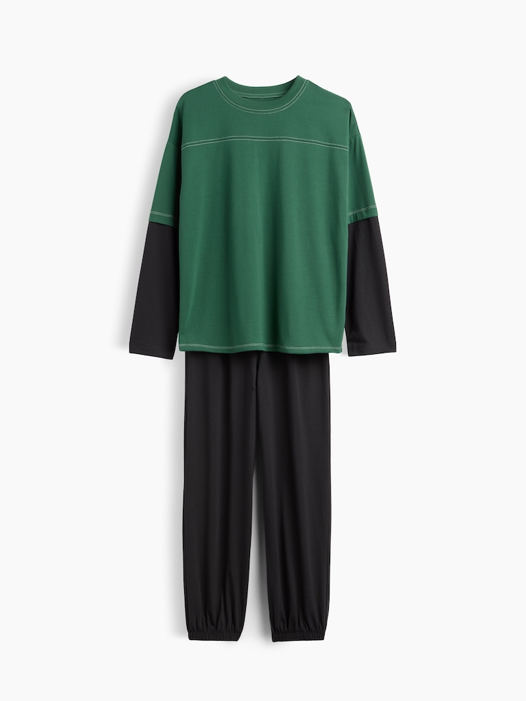 Kids Recycled Colorblock PJ Set