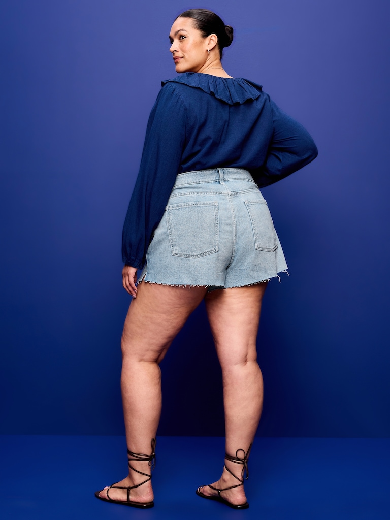 Extra High-Waisted Jean Cut-Off Shorts -- 2.5-inch inseam