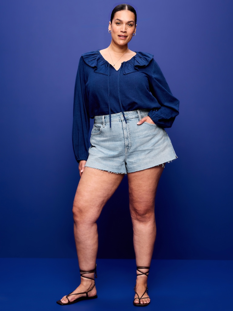 Extra High-Waisted Jean Cut-Off Shorts -- 2.5-inch inseam