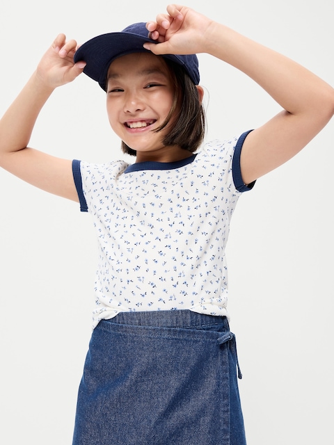Wrap-Front Denim Skort for Girls