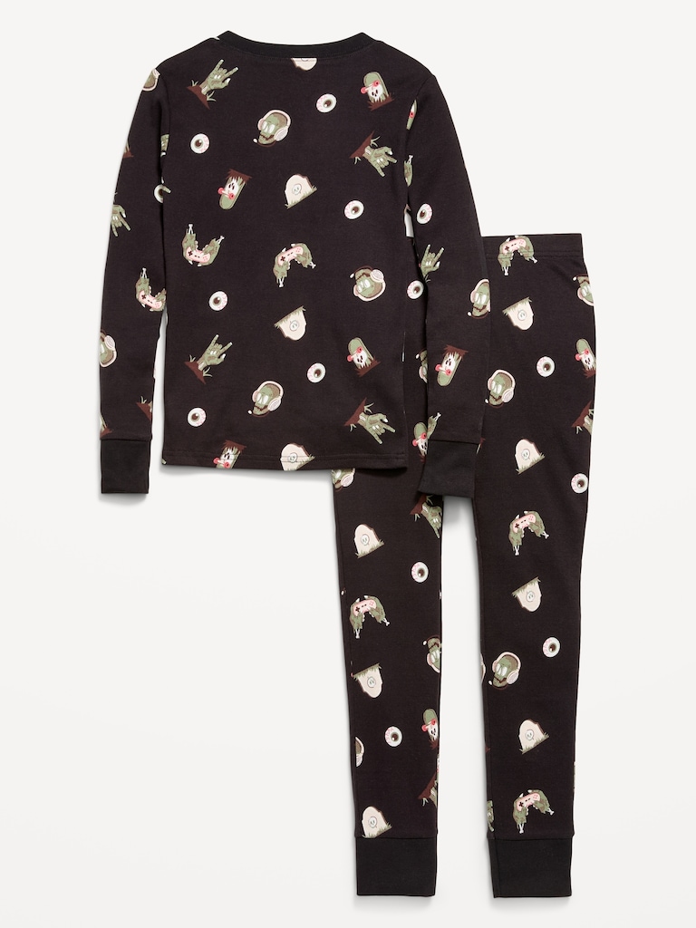 Gender-Neutral Snug-Fit Graphic Pajama Set for Kids
