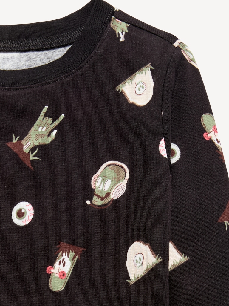 Gender-Neutral Snug-Fit Graphic Pajama Set for Kids
