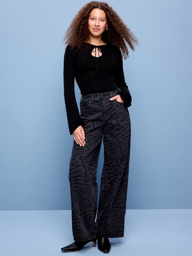 High-Waisted Baggy Wide-Leg Jeans