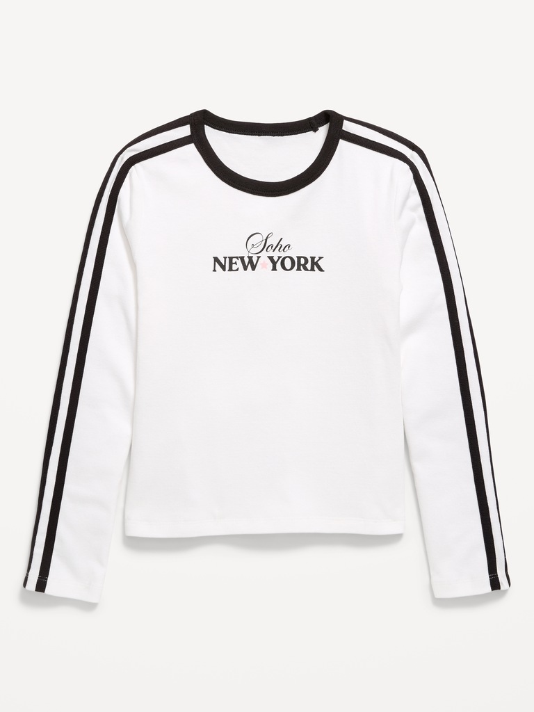 T-shirt ajusté à manches longues à imprimé pour fille