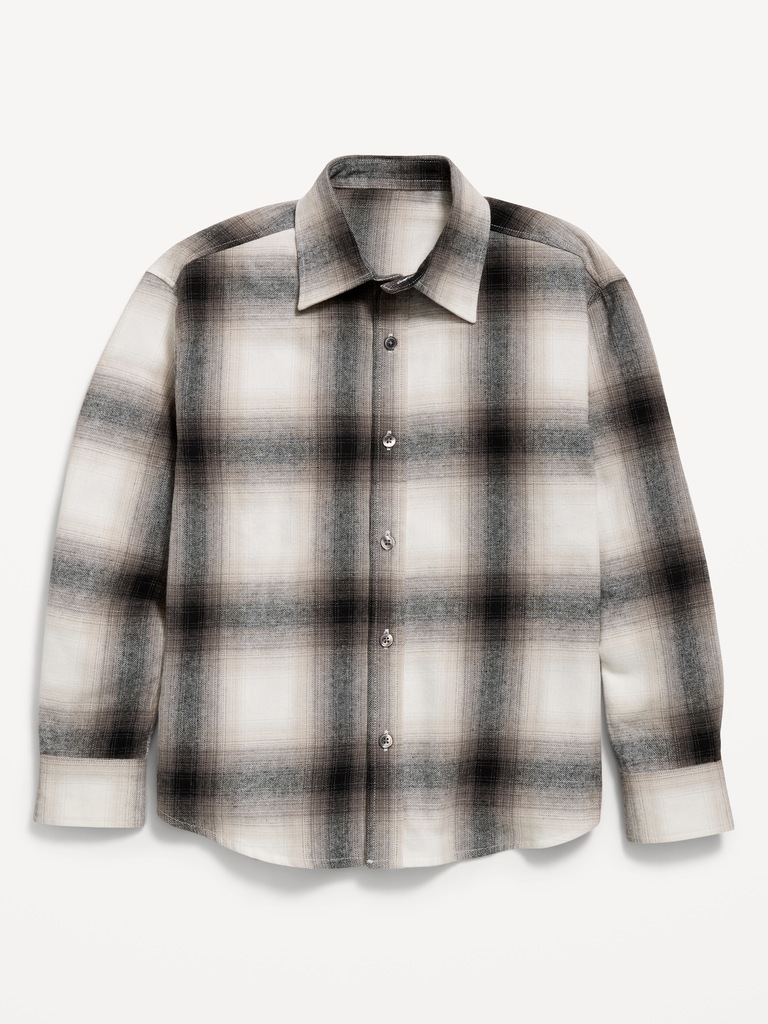 Oversized Long-Sleeve Flannel Shirt for Boys