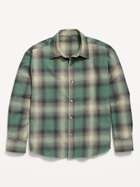Oversized Long-Sleeve Flannel Shirt for Boys
