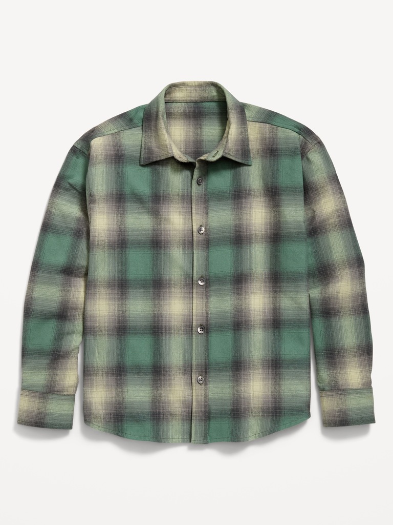 Oversized Long-Sleeve Flannel Shirt for Boys