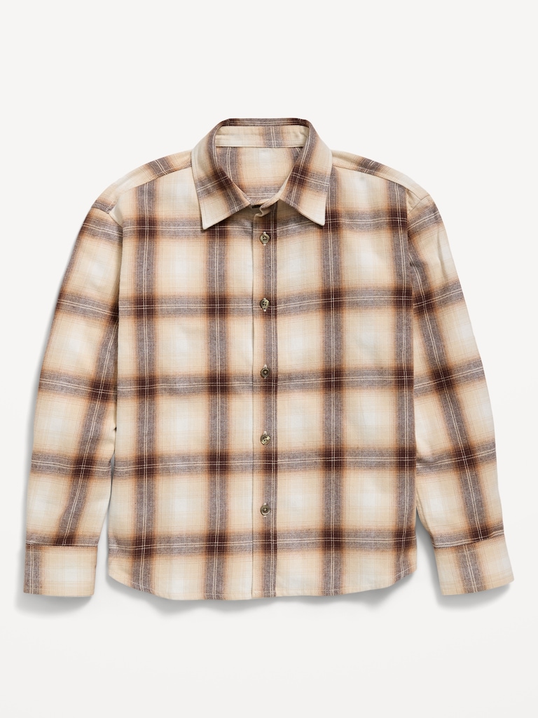 Oversized Long-Sleeve Flannel Shirt for Boys