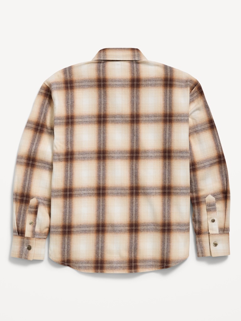Oversized Long-Sleeve Flannel Shirt for Boys