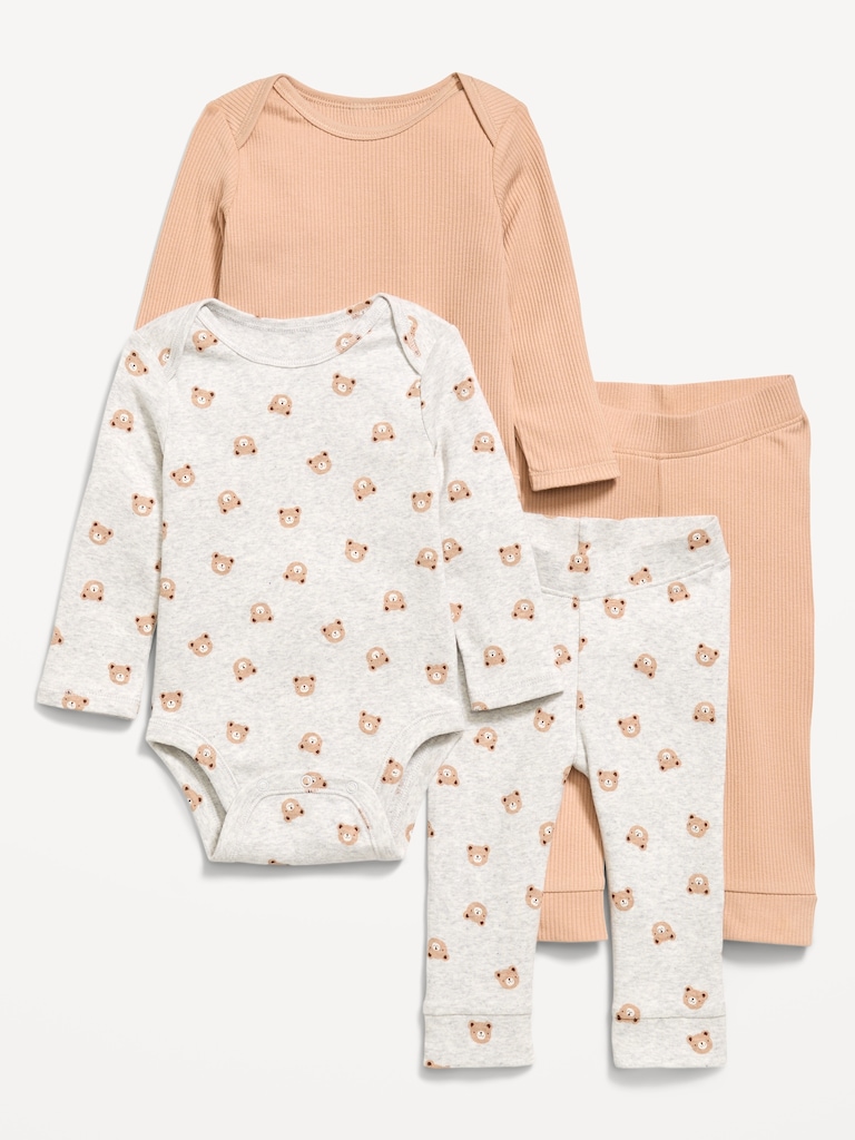 Long-Sleeve Bodysuit and Leggings 4-Piece for Baby