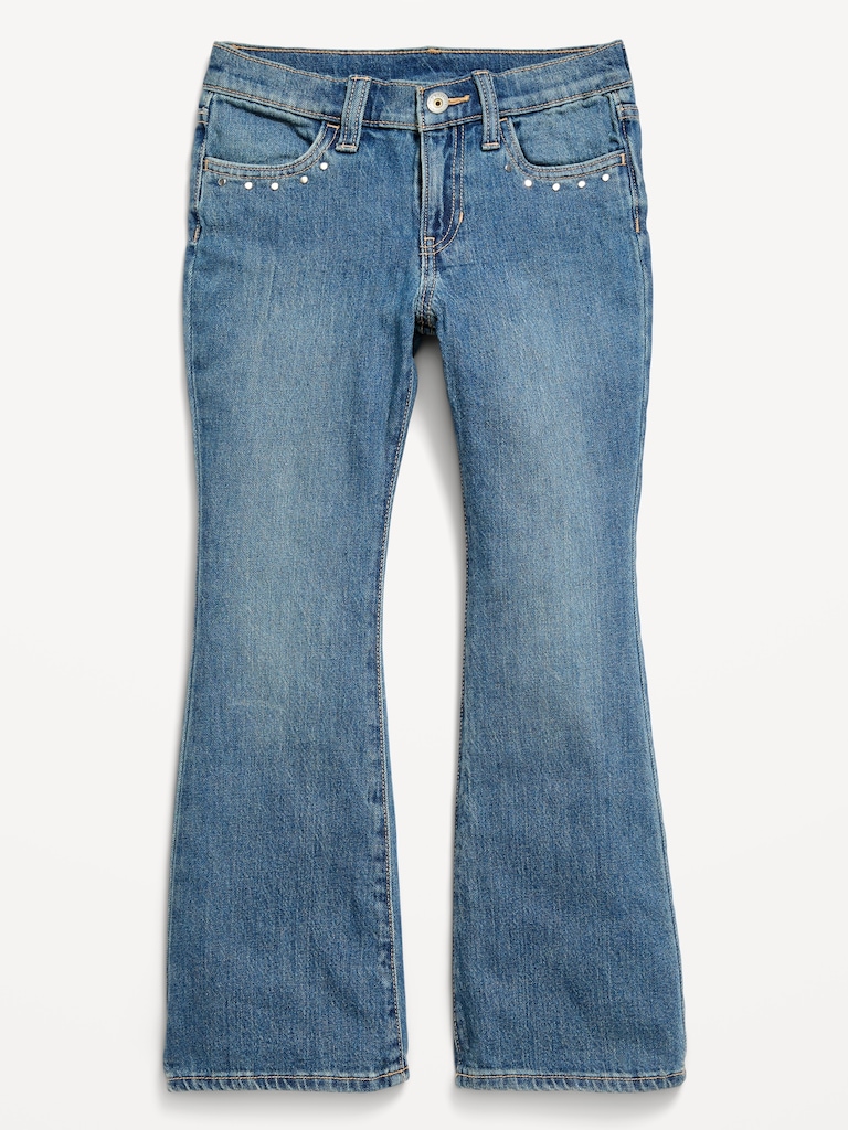 Low-Rise Studded Flare-Leg Jeans for Girls