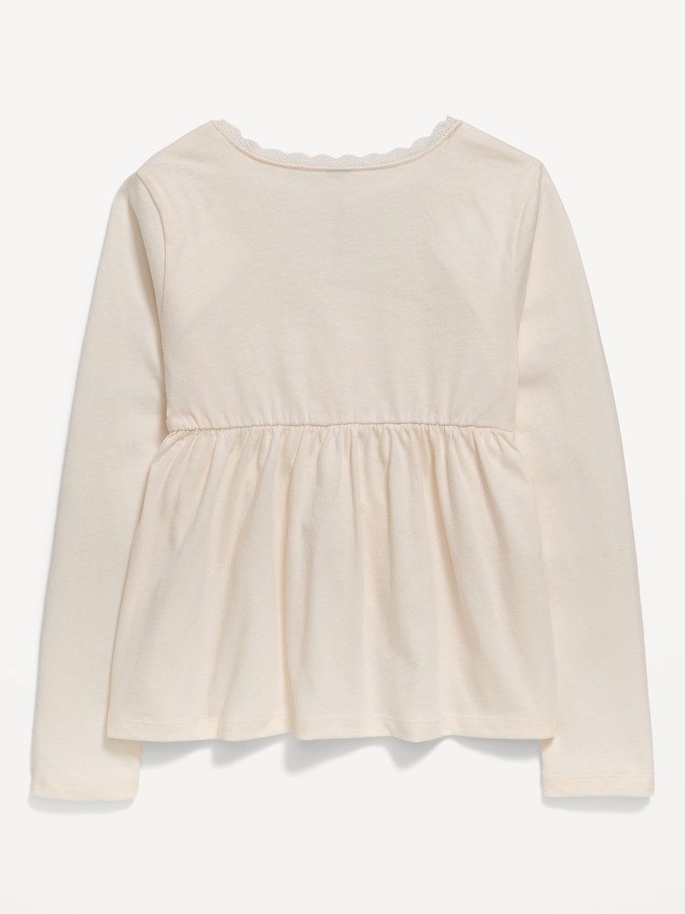 Long-Sleeve Faux-Wrap Top for Girls