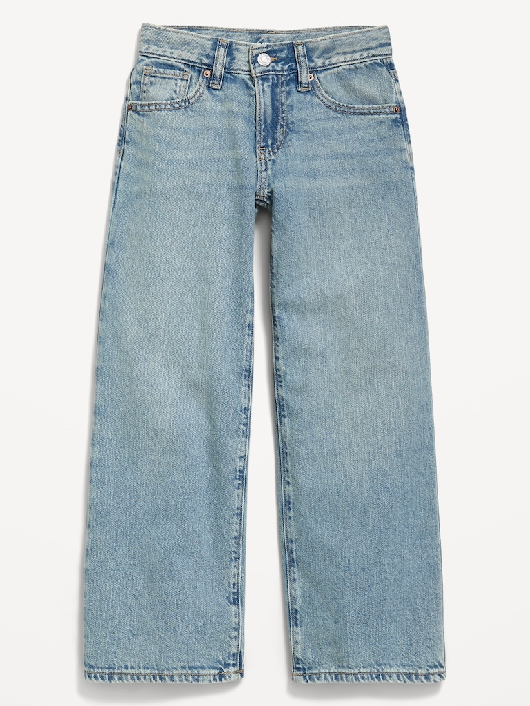 Jean coupe généreuse à jambe large à taille basse pour fille