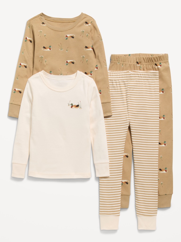 Printed Snug-Fit Pajama 4-Piece for Toddler & Baby