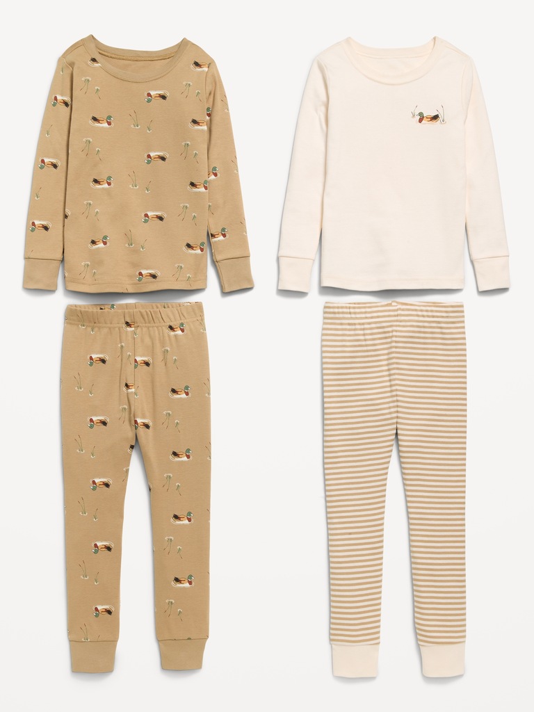Printed Snug-Fit Pajama 4-Piece for Toddler & Baby