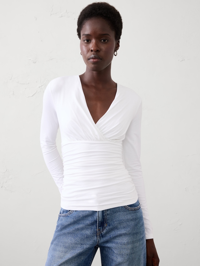 Soft Stretch Shirred Top