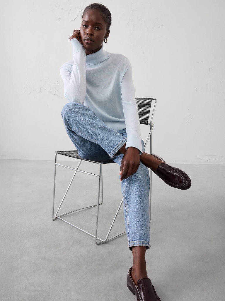 Merino Wool Turtle-Neck Sweater