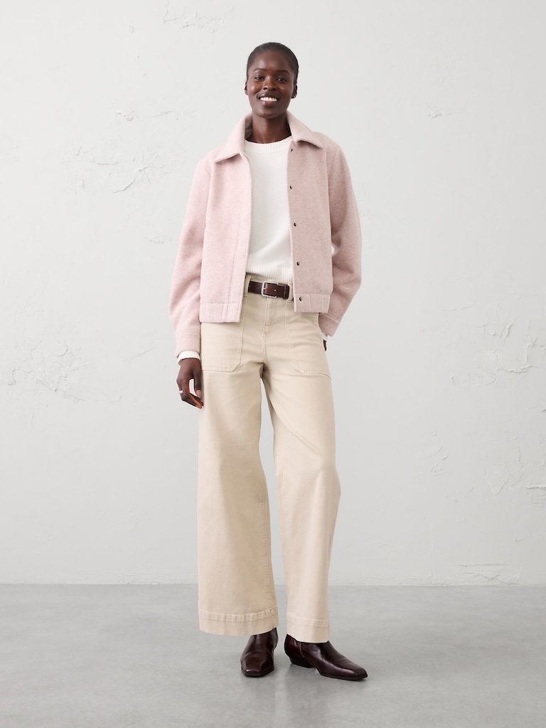 Knit Melton Short Jacket