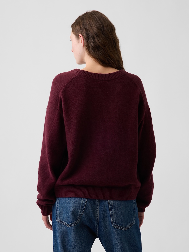 CashSoft Oversized V-Neck Sweater