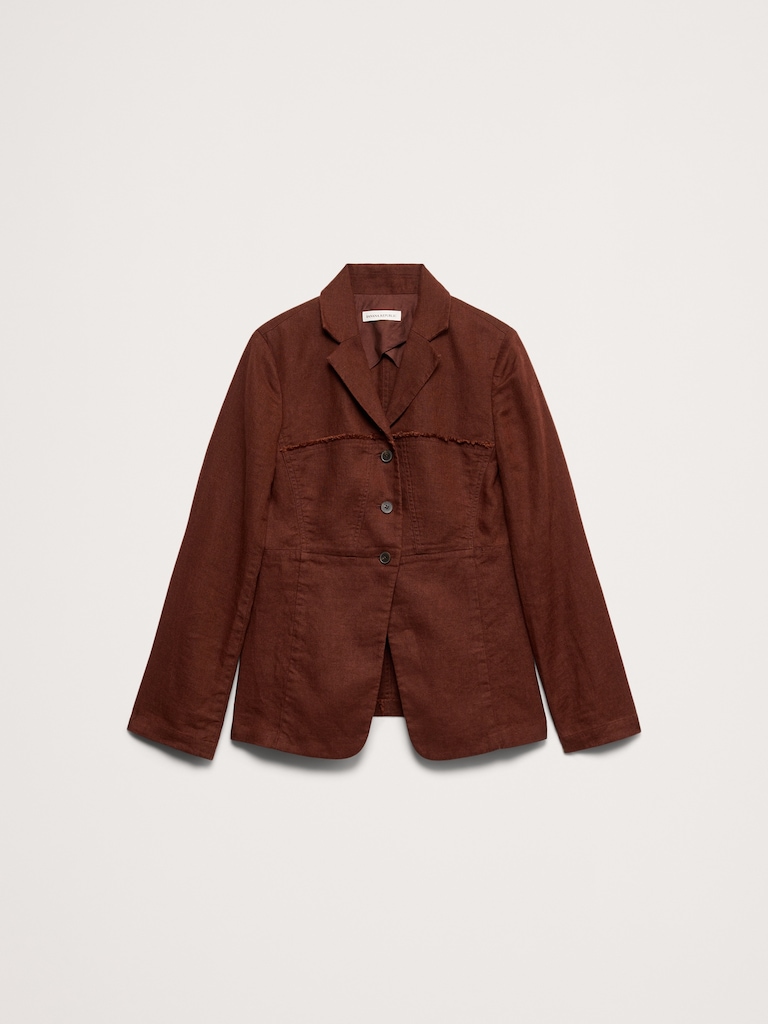 Fringe Linen Blazer